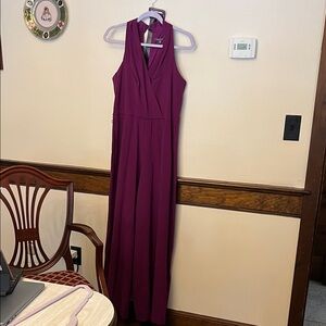 julia jordan Sleeveless V-Neck Jumpsuit in Plum
